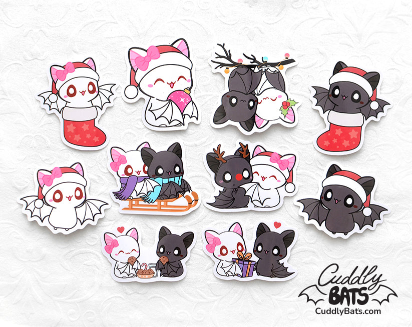 Cuddly Bats Sticker set - Christmas Collection