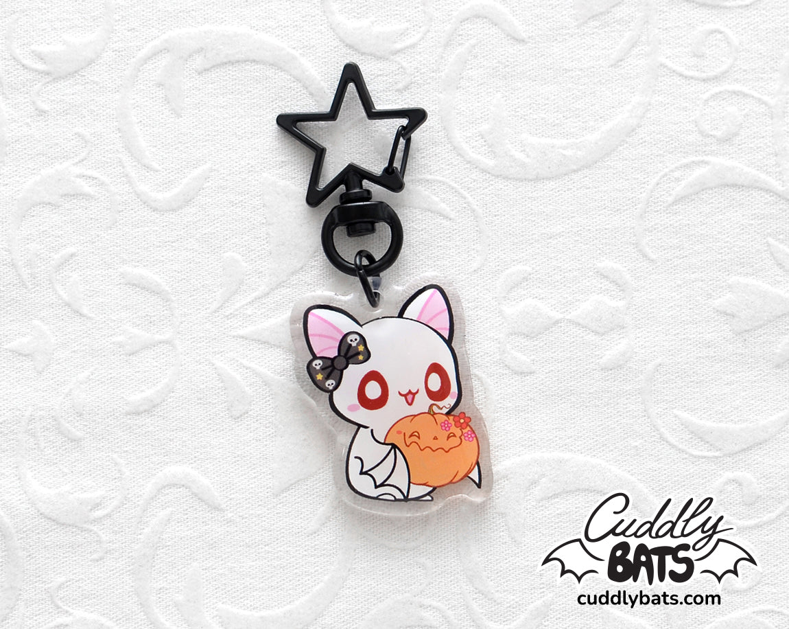 Cuddly Bats Halloween time keychain charm
