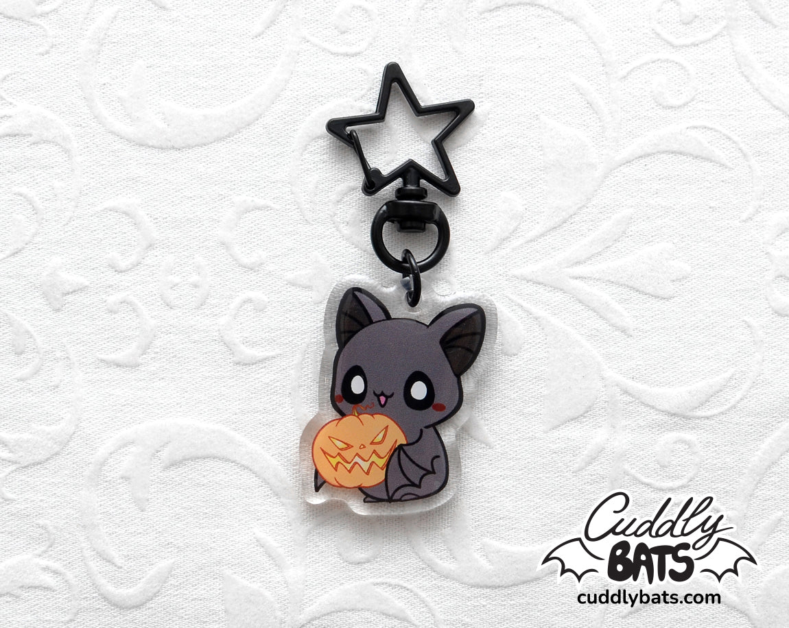 Cuddly Bats Halloween time keychain charm