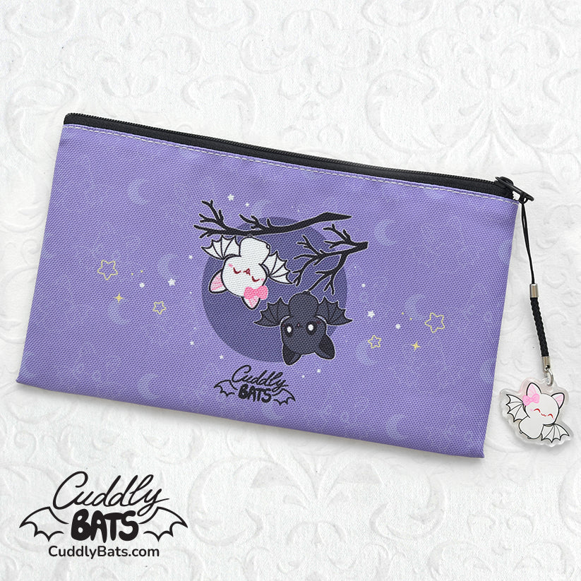 Purple Cuddly Bats pencil case