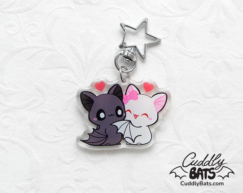 Cuddly Bats True love acrylic keychain