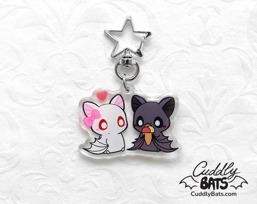 Cuddly Bats ice cream acrylic keychain