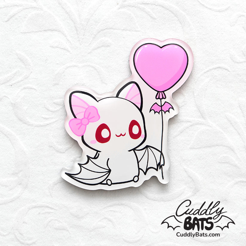 Heart shaped balloon fridge magnets
