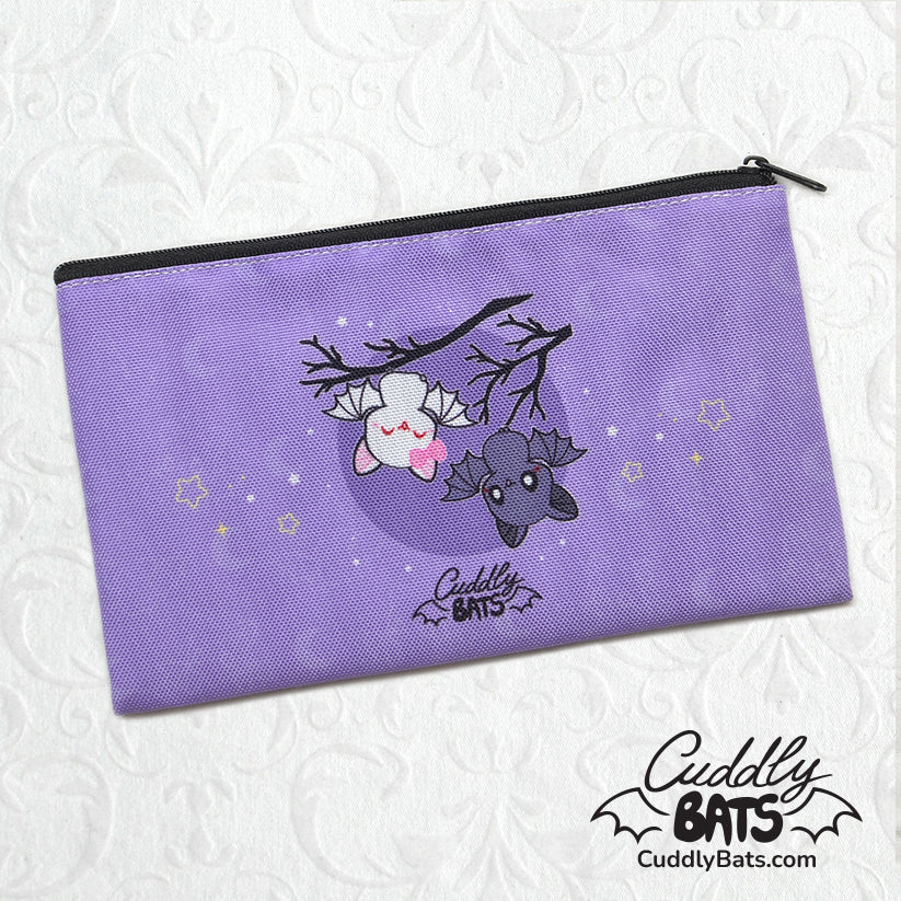 Purple Cuddly Bats pencil case