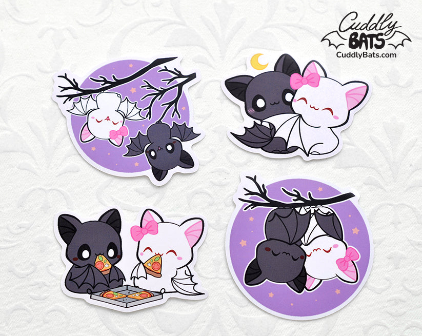 Cuddly Bats Sticker set - Love under moonlight