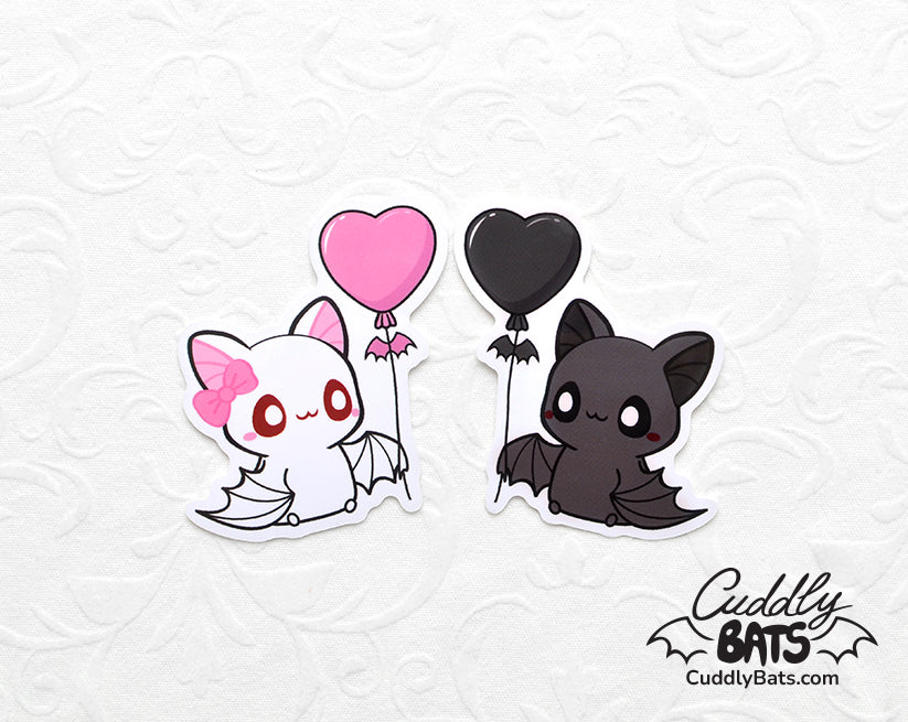 Cuddly Bats Sticker set - Heart Shaped Balloons