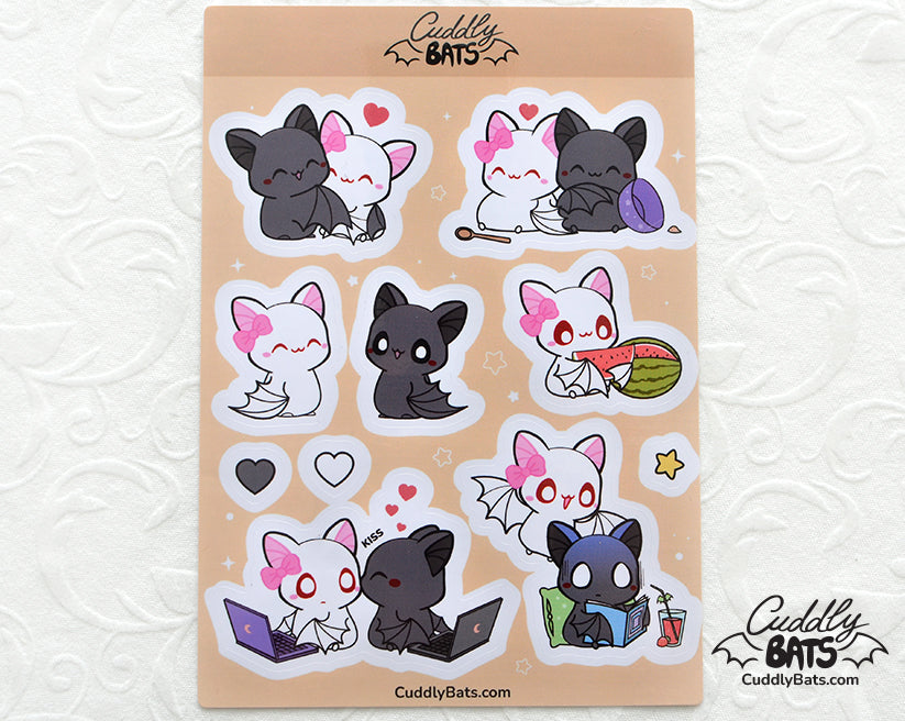Cuddly Bats sticker sheet - Yellow