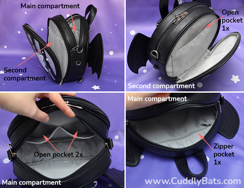 Cuddly Bats 2 in 1 bag (backpack & shoulder/crossbody bag)