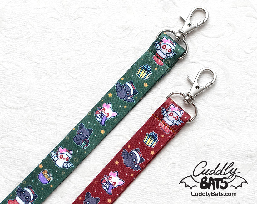 Cuddly Bats Christmas lanyard