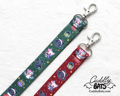 Cuddly Bats Christmas lanyard