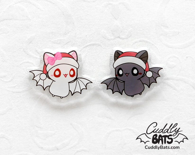 Cuddly Bats Christmas pin