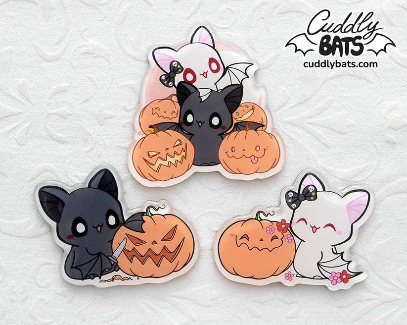 Cuddly Bats Halloween magnets