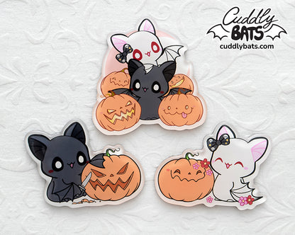 Cuddly Bats Halloween magnets