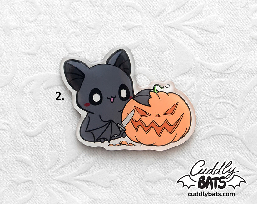 Cuddly Bats Halloween magnets