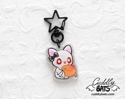 Cuddly Bats Halloween time keychain charm
