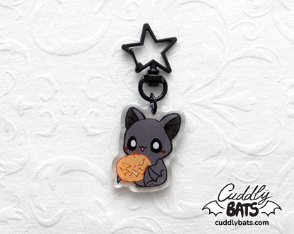 Cuddly Bats Halloween time keychain charm