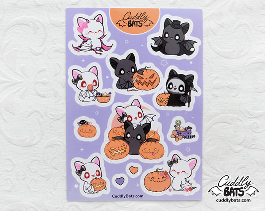 Cuddly Bats Halloween sticker sheet