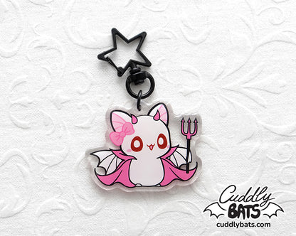 Cuddly Bats Halloween keychain charm