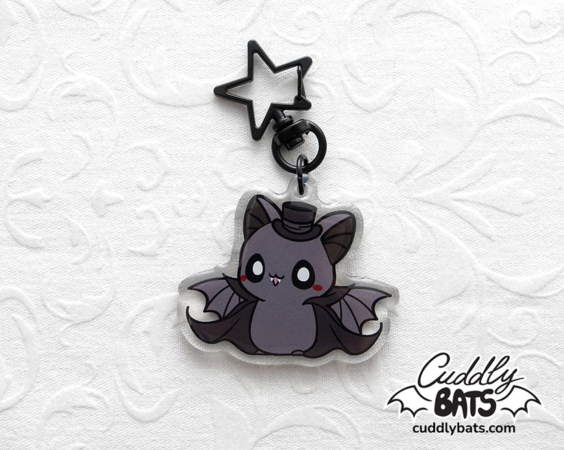 Cuddly Bats Halloween keychain charm