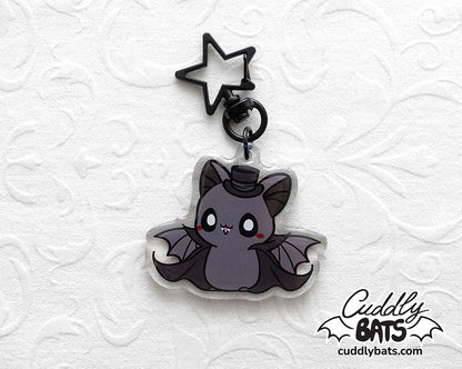 Cuddly Bats Halloween keychain charm