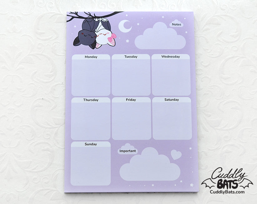 Cuddly Bats weekly planner