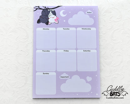 Cuddly Bats weekly planner
