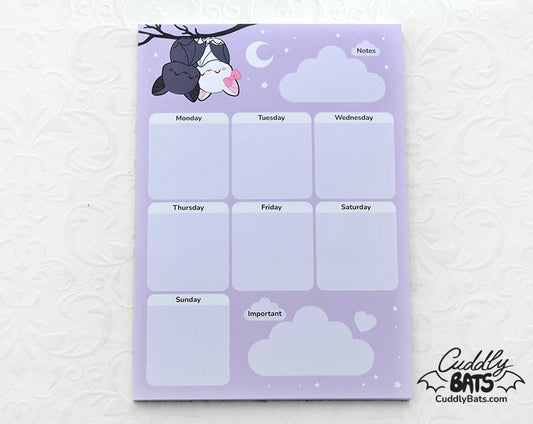 Cuddly Bats weekly planner