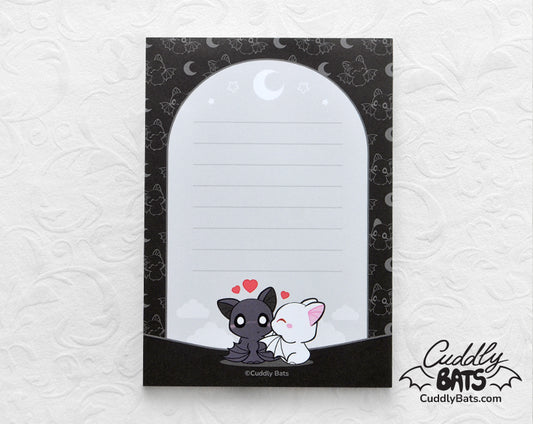 Cuddly Bats Kiss memo notepad