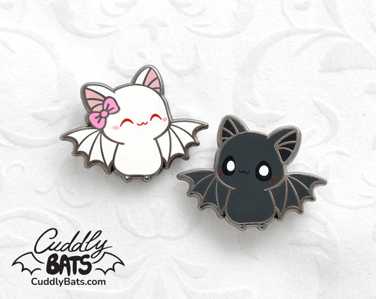Cuddly Bats Flying hard enamel pins