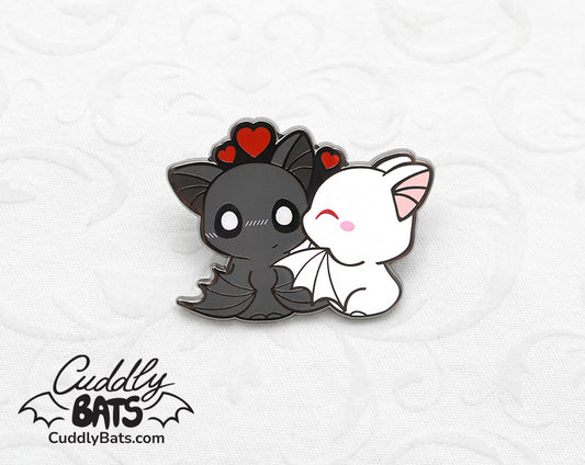 Cuddly Bats Kiss hard enamel pin