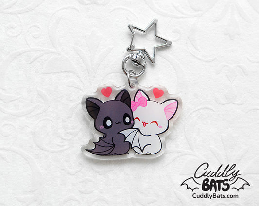 Cuddly Bats True love acrylic keychain