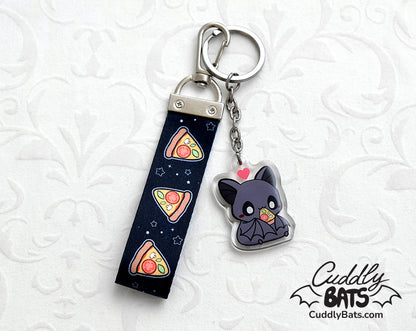 Cuddly Bats pizza keychain