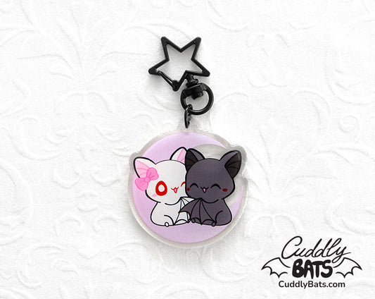 Cuddly Bats Moon hug acrylic keychain