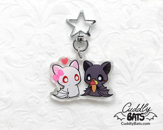 Cuddly Bats ice cream acrylic keychain