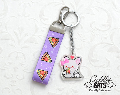Cuddly Bats pizza keychain