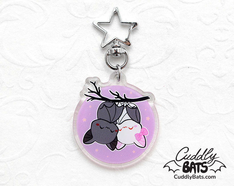 Cuddly Bats Sleeping acrylic keychain