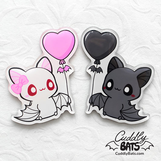 Heart shaped balloon fridge magnets