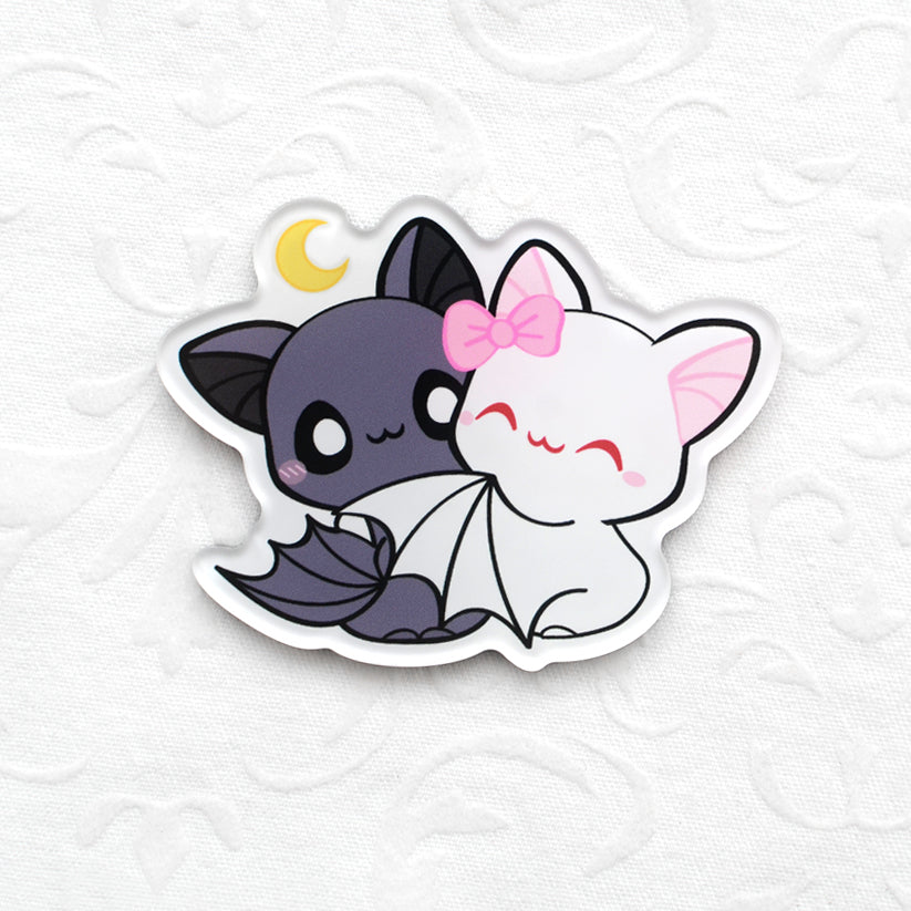 Cuddly Bats Moonlight hug fridge magnet