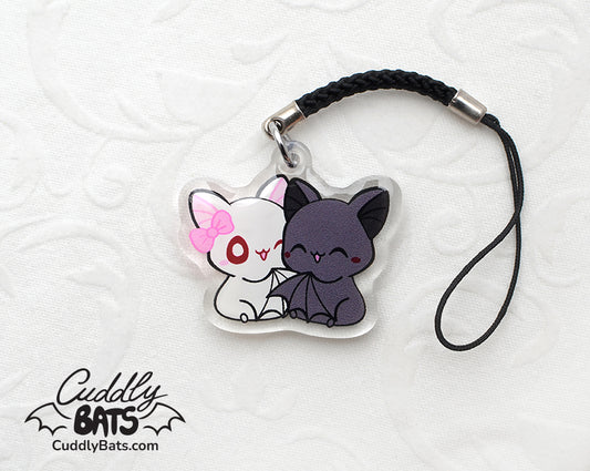 Cuddly Bats hug mini phone charm