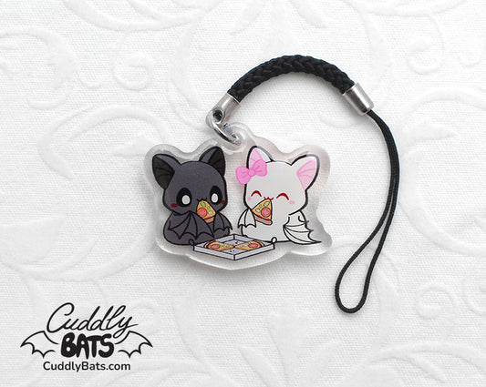 Cuddly Bats pizza mini phone charm