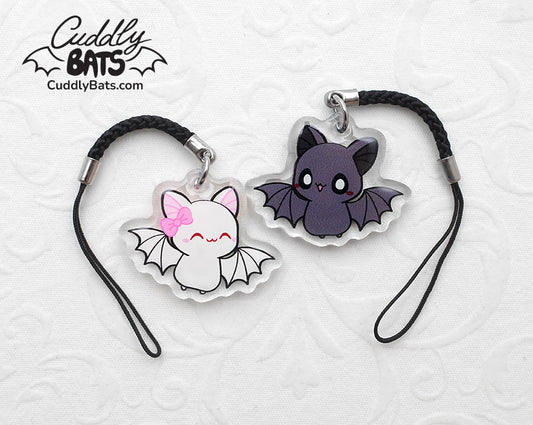 Cuddly Bats flying mini phone charm