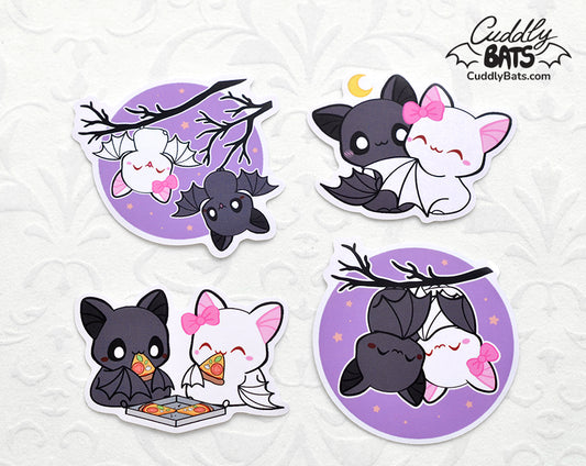 Cuddly Bats Sticker set - Love under moonlight