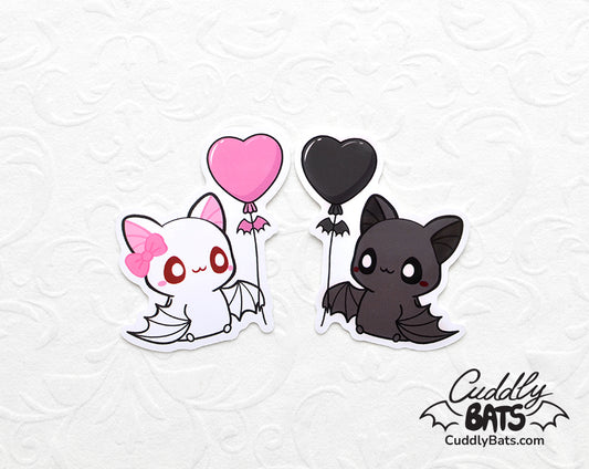 Cuddly Bats Sticker set - Heart Shaped Balloons
