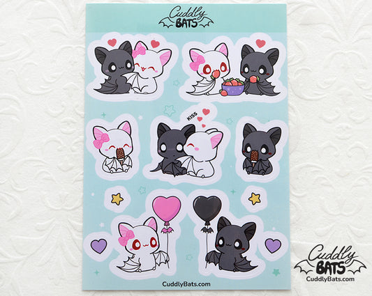 Cuddly Bats sticker sheet - Green