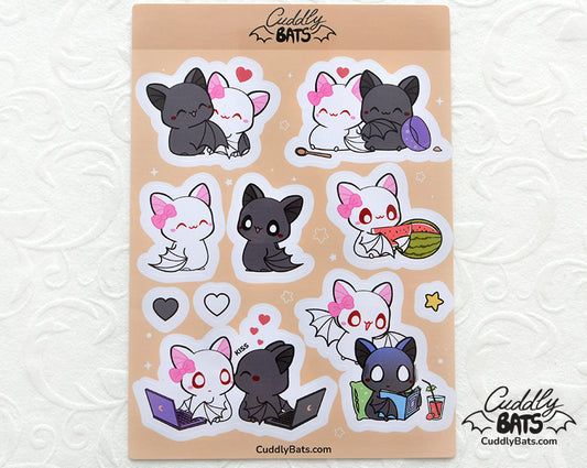 Cuddly Bats sticker sheet - Yellow